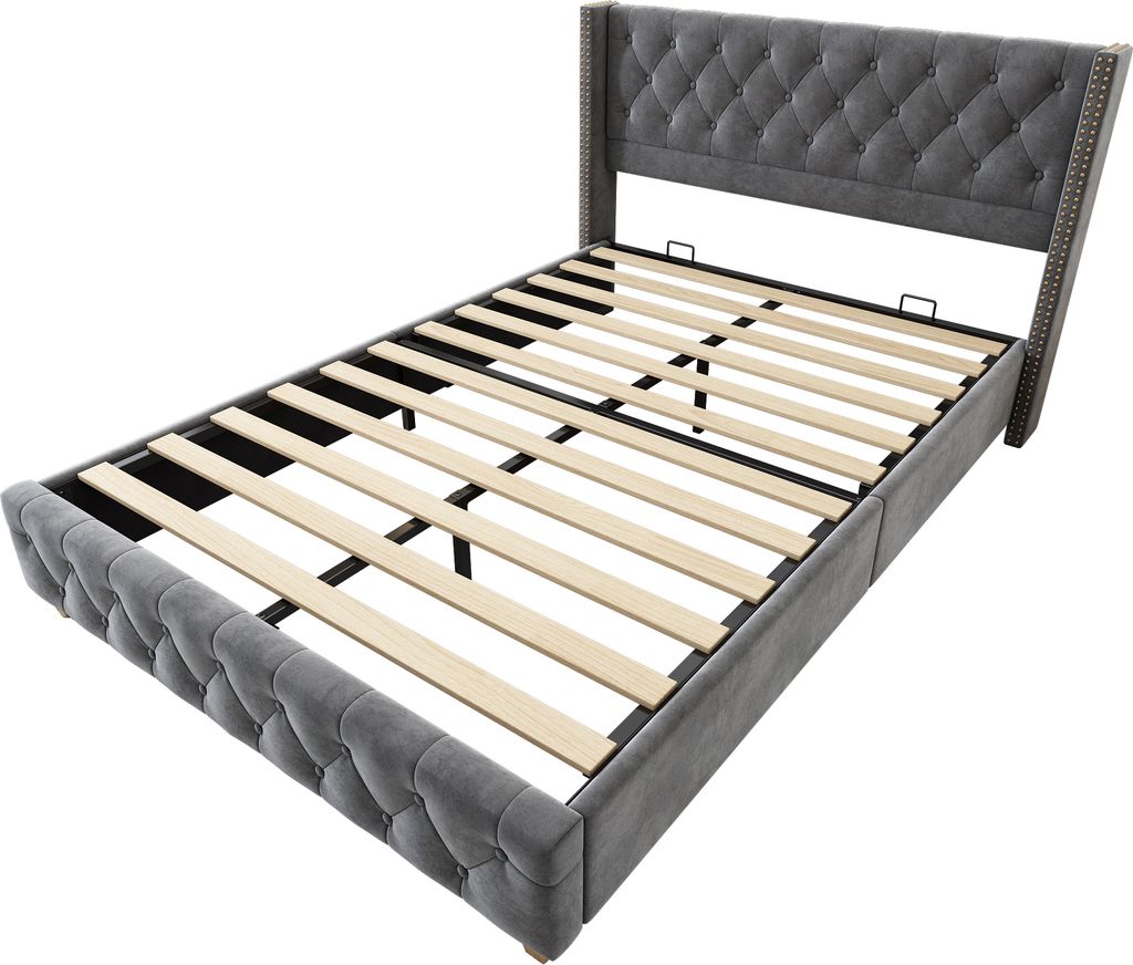 okwish čalouněná postel 140×190 cm s roštem a čelem, Obrázek produktu 