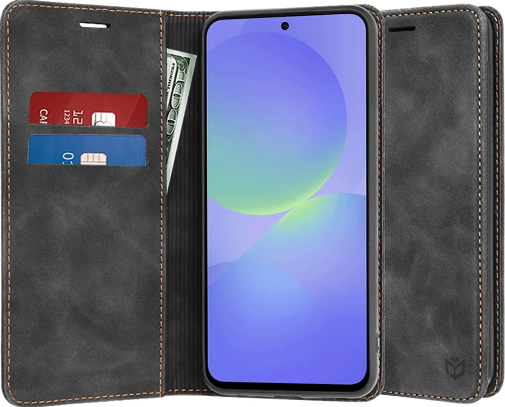 Custodia Samsung A36 Techsuit Confy - Wallet Case Nera Professionale
