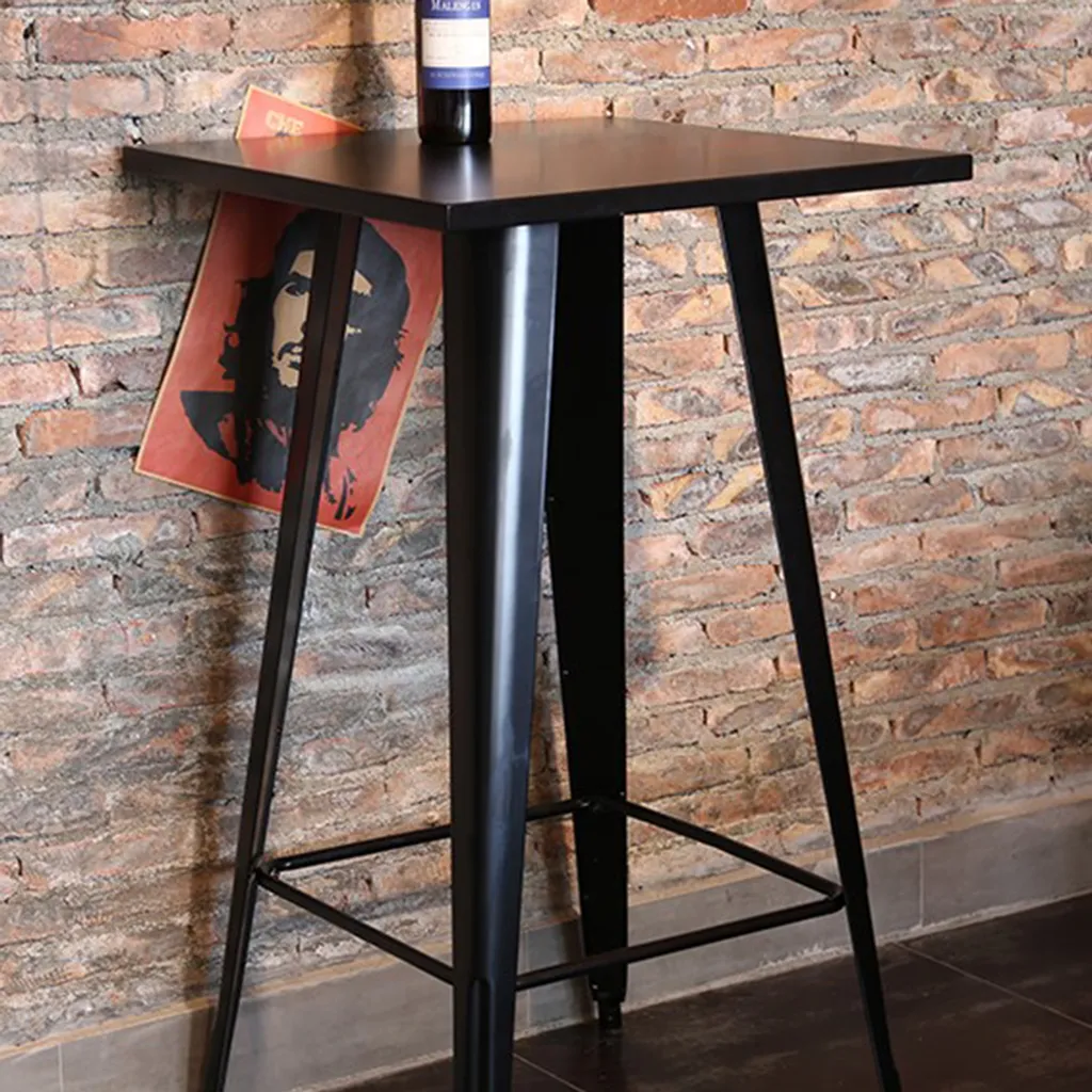 Table de bar gain de place noire 60x60cm solution pour petits espaces