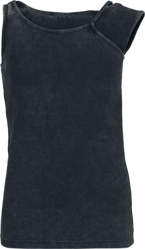 RED by EMP Damen schwarzes ärmelloses Top mit asymmetrischem Ausschnitt XL