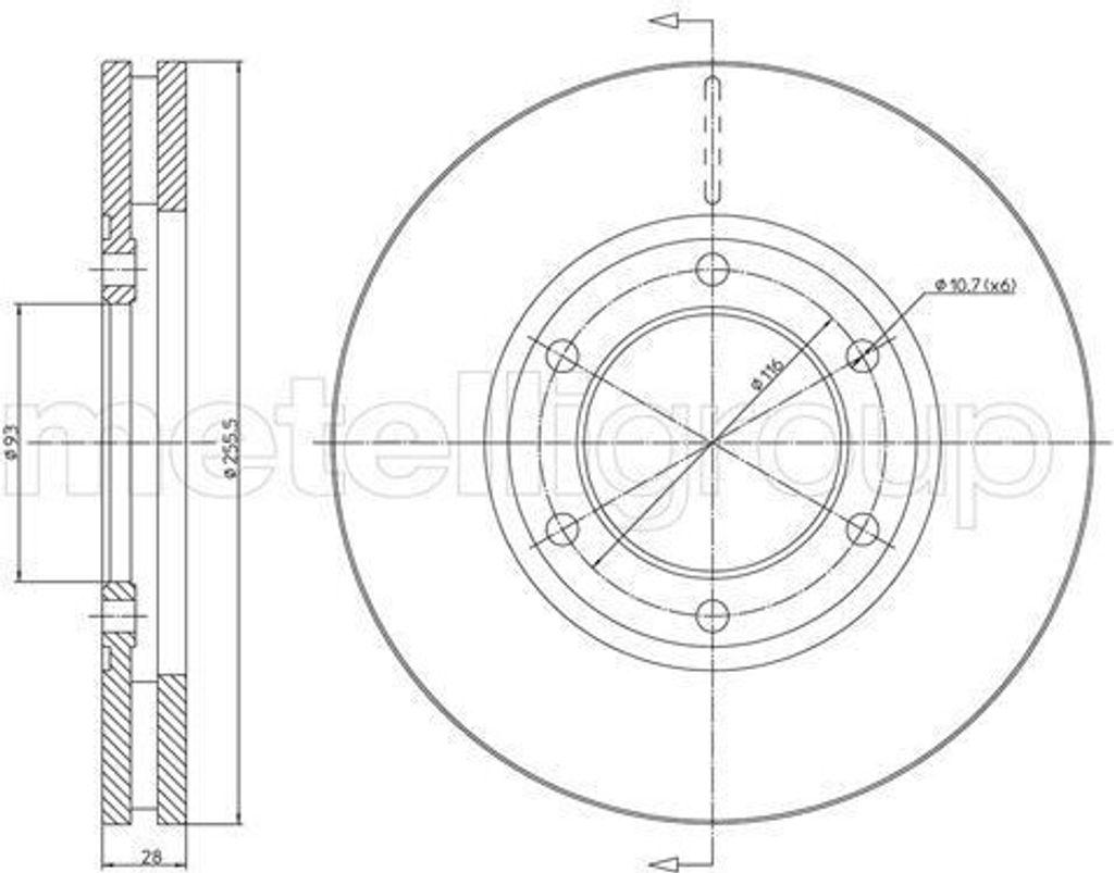 2x METELLI Bremsscheibe 23-1621 für MAZDA E-Serie Kastenwagen (SR2) 28 3mm