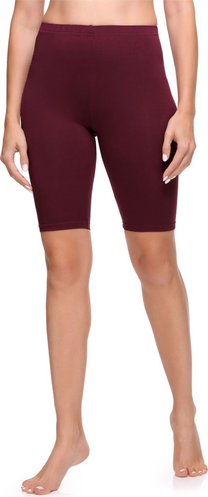 Ladeheid Damen Kurze Leggings LA40-131 (Weinrot, S)