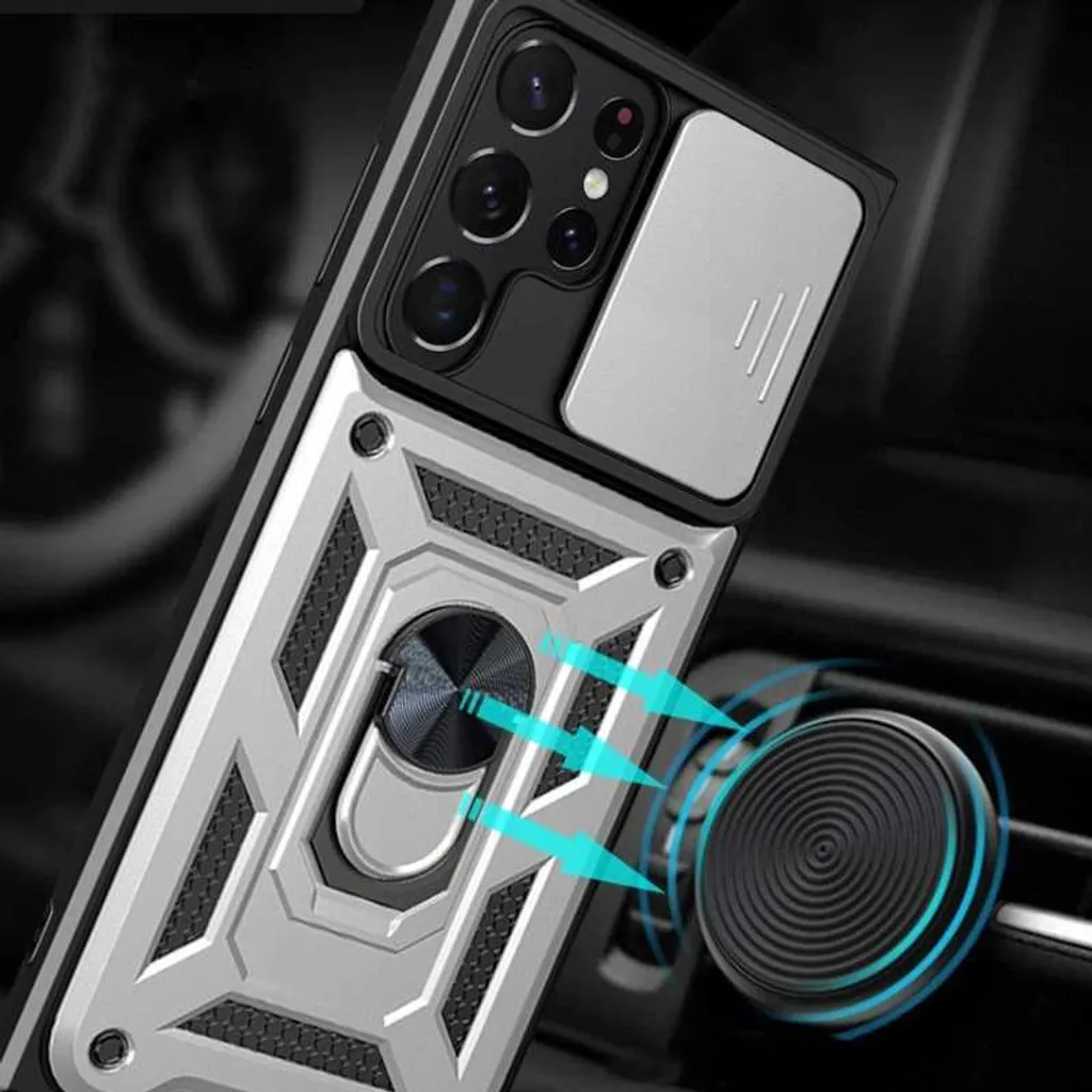 Coque Galaxy S22 Ultra Silver SPACECASE Camring - Protection Premium