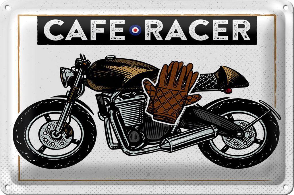 Blechschild Motorcycle Cafe Racer Motorrad 40x30cm