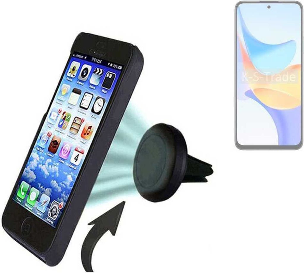 K-S-Trade kompatibel mit Honor Play 50 Plus Auto Handy Halterung KFZ Halter Lüftungsgitterhalterung Air Vent mount Smartphone Halter