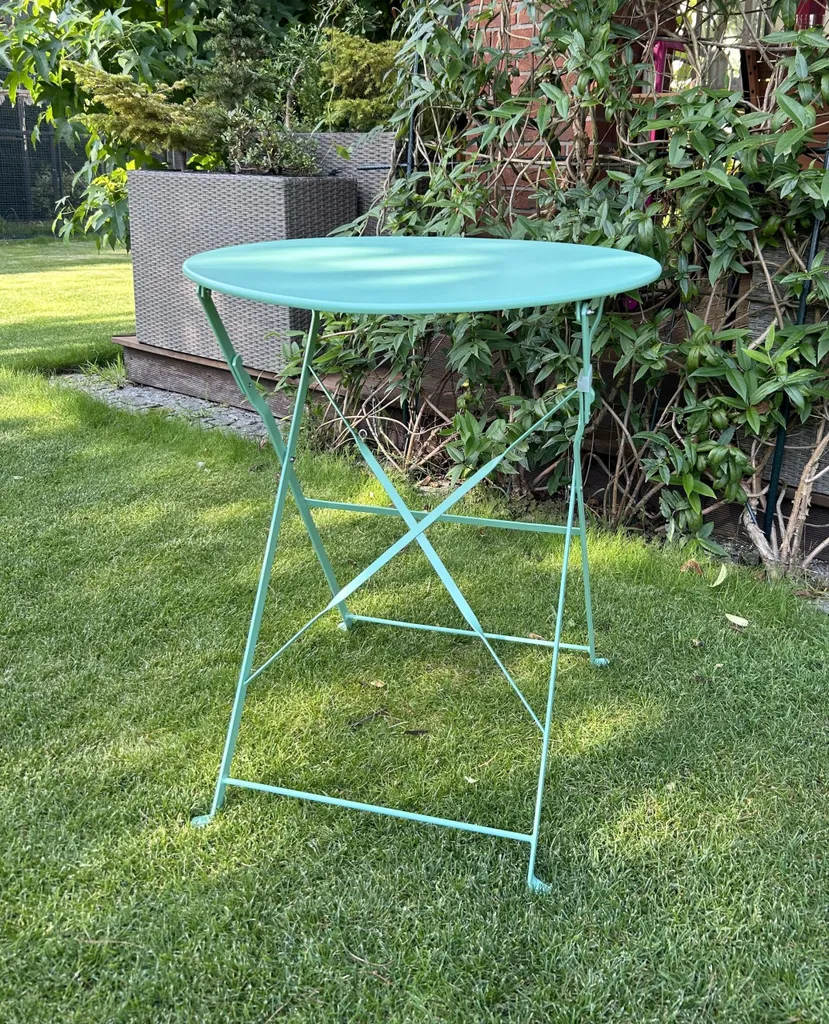 Set da Giardino SEMPLICI in Metallo Verde Menta - Stile Retrò 3 Pezzi - 8