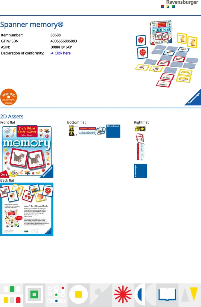 Jeu de mémoire Premier Images et Mots - Memory Éducatif Helmut Spanner - 8