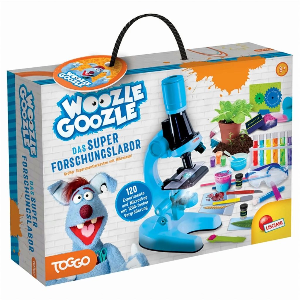 WOOZLE GOOZLE Das Super Forschungslabor (Experimentierkasten): 2 in 1: Großer Experimentierkasten + hochwertiges Mikroskop!