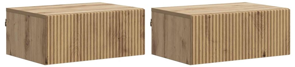 vidaXL Wandmontierter Nachttisch 2 pcs Artisan-Eiche 49 x 34,5 x 20 cm