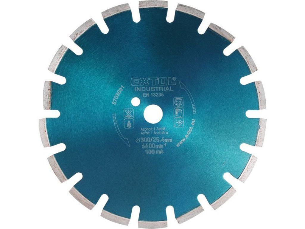 Diamanttrennscheibe Extol Industrial (8703092) Diamanttrennscheibe für ASFALT, 350x25,4mm, Trocken- und Nassschnitt