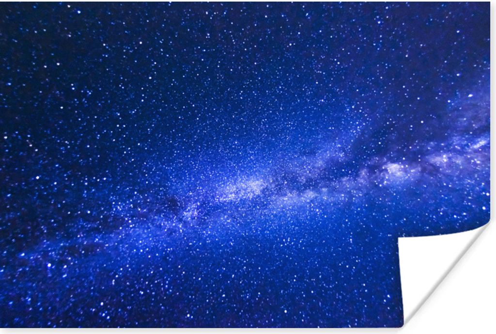 MuchoWow Poster Sternenhimmel - Universum - Blau - Jungen - Mädchen - Kinder 60x40 cm - Schlafzimmerdekoration