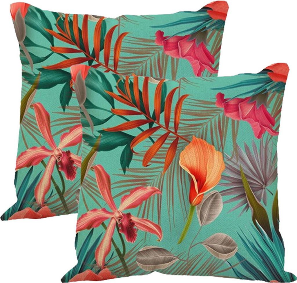 Sqaure Kissenbezüge, 2 Stück, 45cm, Sommer, Dekorative Leinen-Kissenbezüge Für Wohnzimmer, Bauernhaus, Outdoor, Moderne Kissenbezüge Für Sofa...