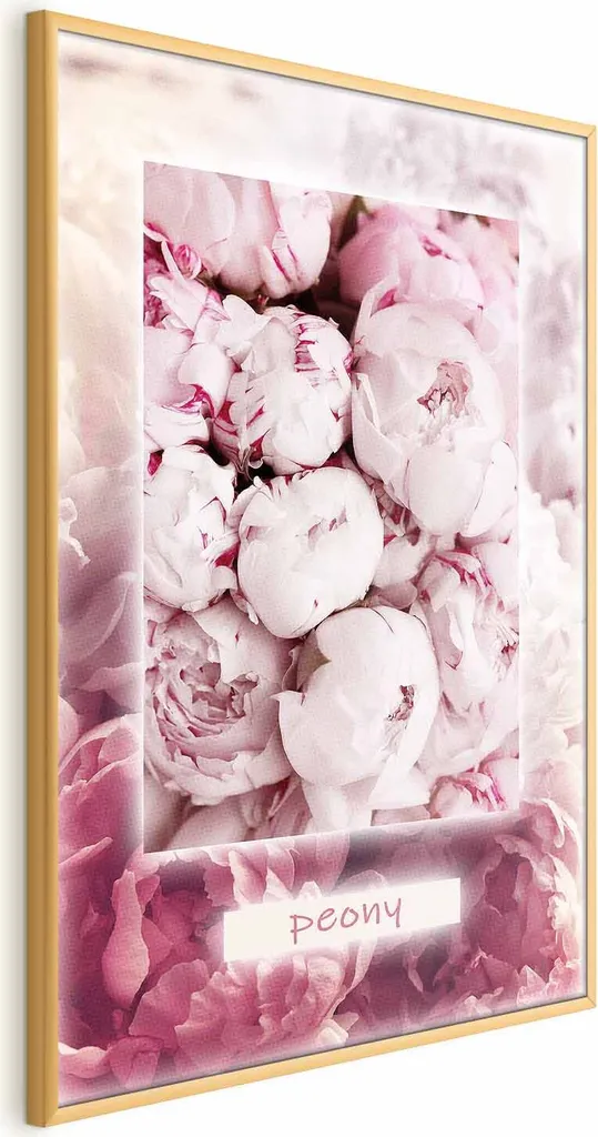 Poster Primavera 60x90: Cornice Oro Minimal per Arredo Moderno