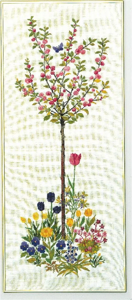 Réussir sa Grande Broderie : Kit Point de Croix Cerise Japonaise Complet