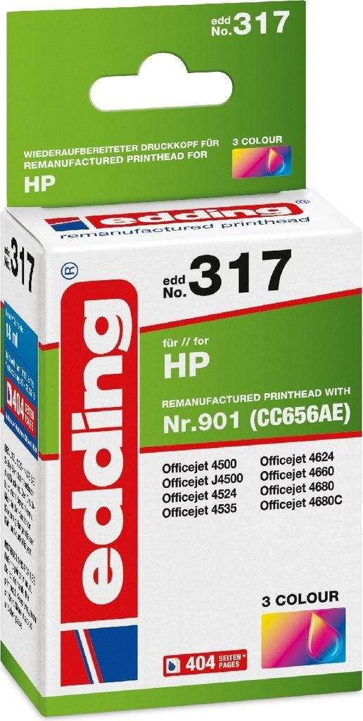 Druckerpatrone kompatibel mit HP No. 901 (CC656AE) color Packung mit 12 Stück