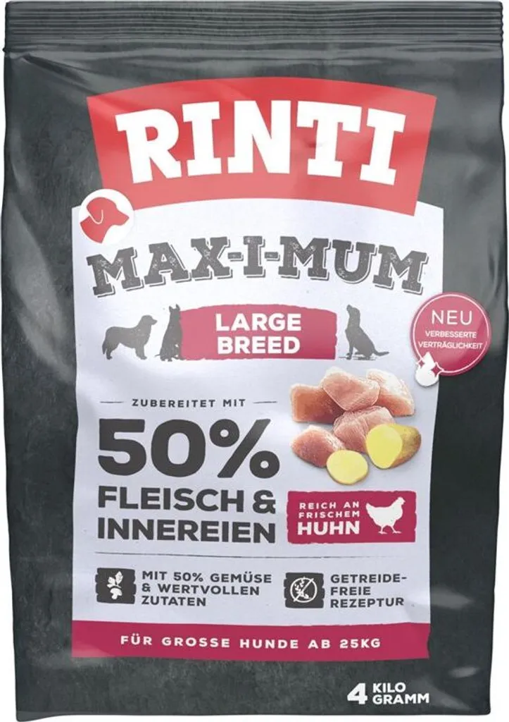 Rinti Max-i-mum Grande Race Croquettes Riches en Viande Fraîche 8kg