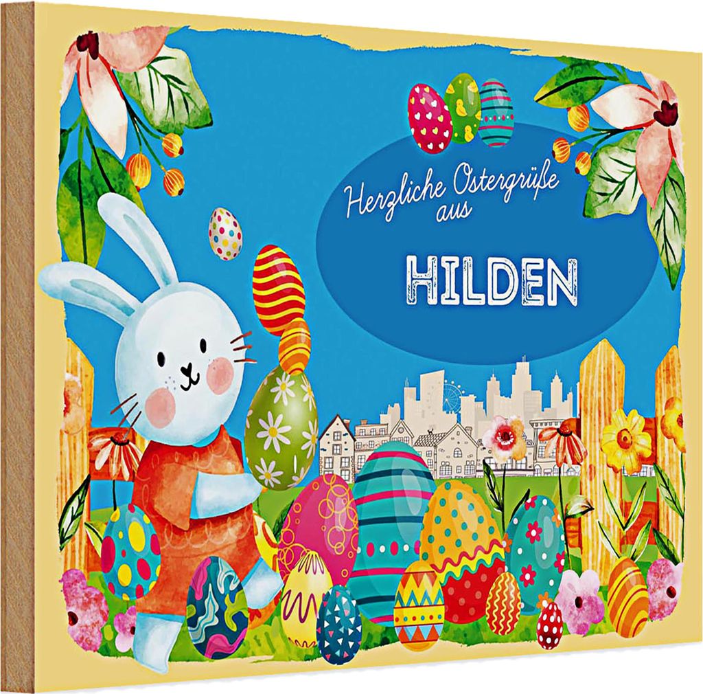 Holzschild Ostern Ostergrüße 30x20cm HILDEN