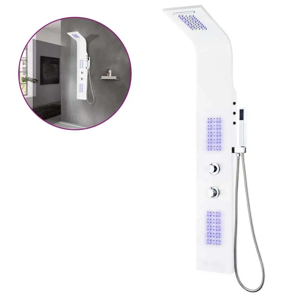 Colonne de douche hydromassante en aluminium blanc vidaXL pour salle de bain