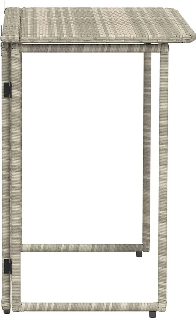 SYFAX™ Tavolo Giardino Pieghevole Grigio Chiaro 90x51x75 cm Polyrattan - 4