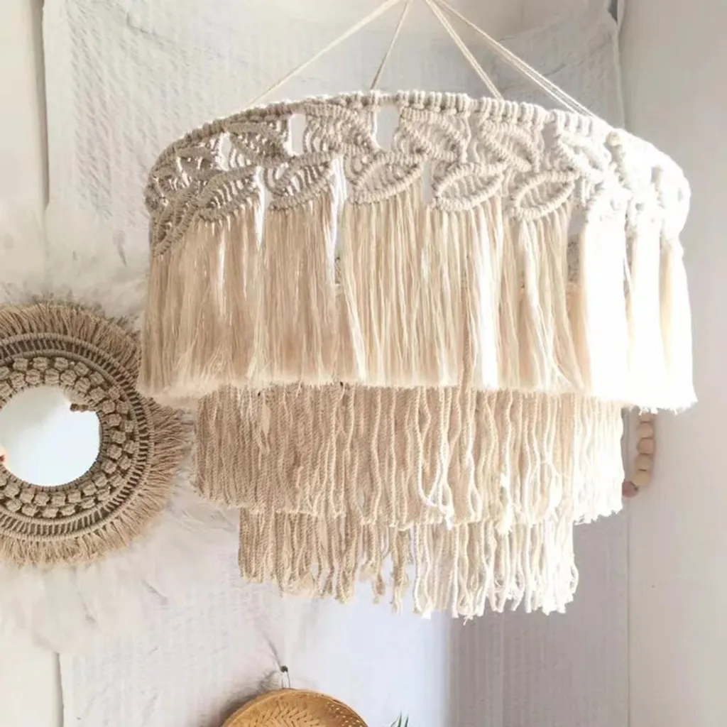 KaloKalo Arazzo In Macramè Fatto A Mano 119x78 Cm – Decorazione Bohémien Con Nappe E Supporto In Legno Per Soggiorno, Camera Da Letto, Sfondo Festa (Verde, Set Da 3 Pannelli)
