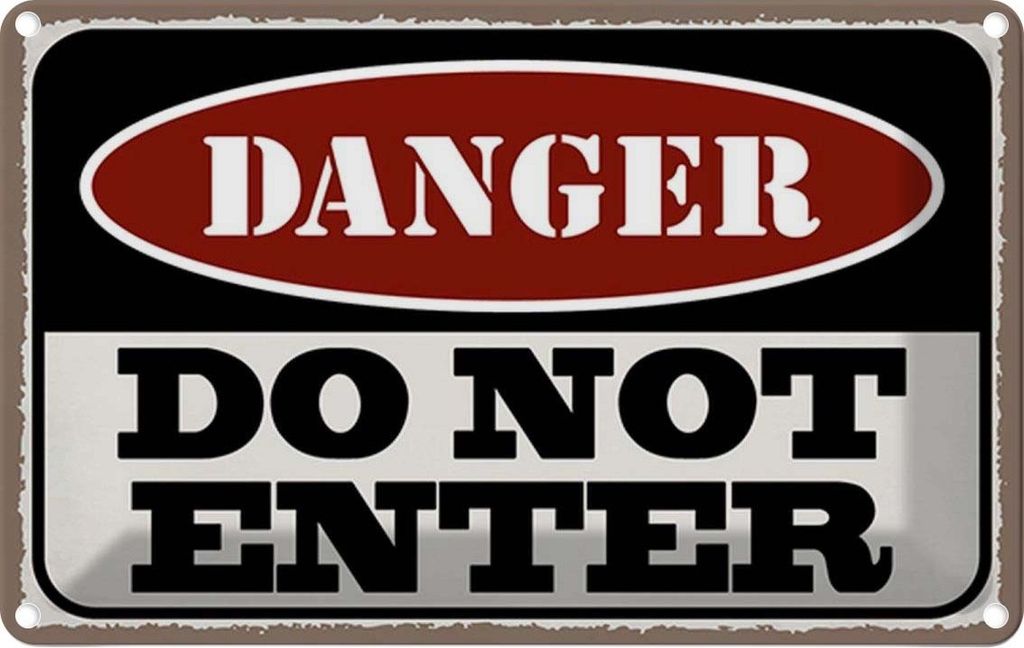 vianmo Blechschild 12x18 cm Warning do not enter Betreten Verbot