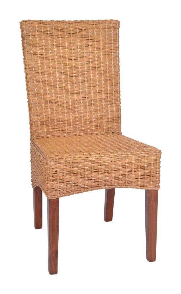 MiaMöbel Esszimmerstuhl 46x98x45 cm Modern Rattan Honig