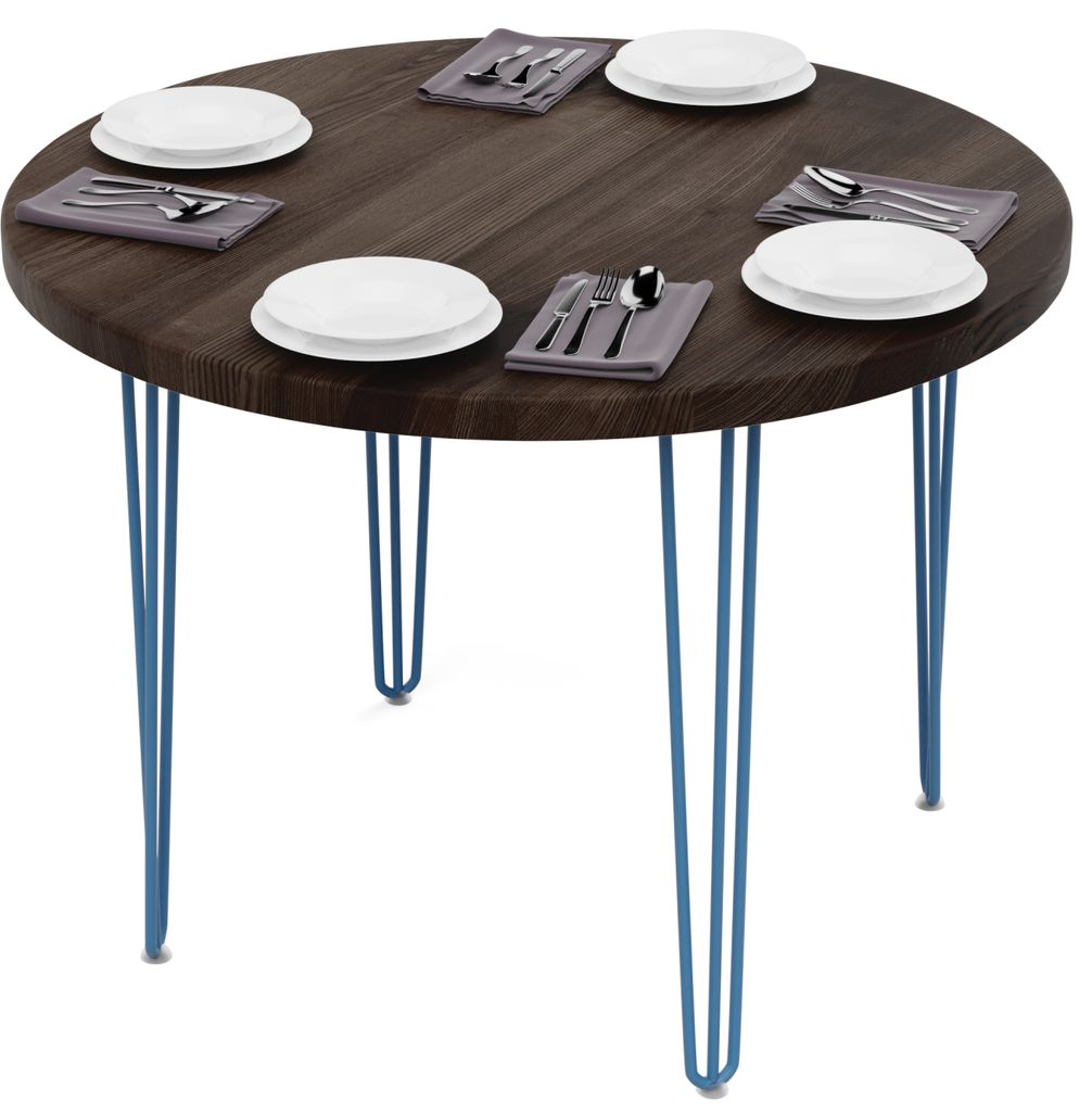 LAMO Manufaktur Esstisch rund 100 cm | Wohnzimmertisch Holz, Bistrotisch | Runder Tisch für Küche, Restaurant | Stärke: 40mm, Farbe: Ebenholz, B...