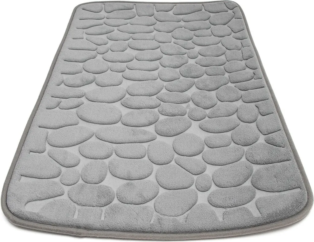 Tappeto Bagno Antiscivolo Intirilife 80x50 - Grigio Memory Foam