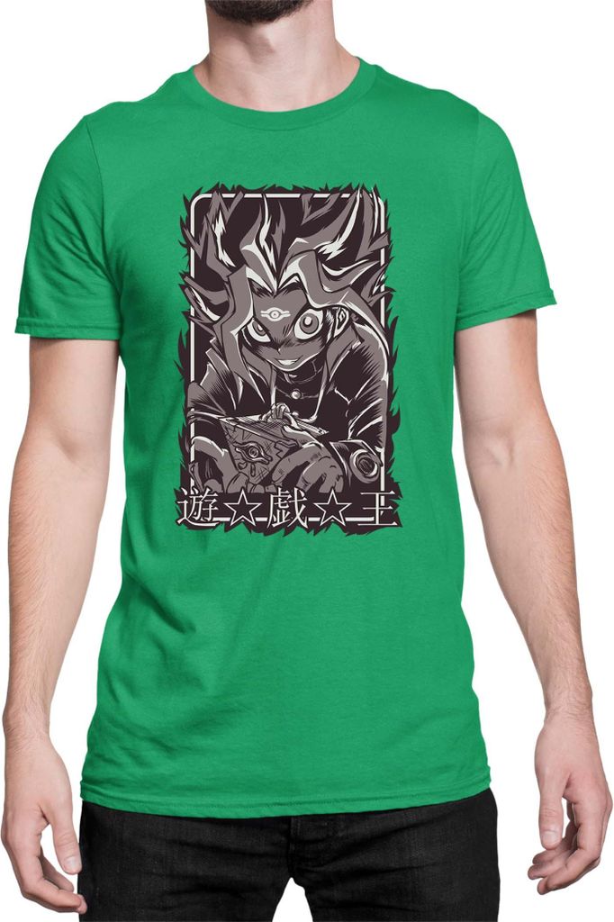 Herren T-Shirt Japan Manga Anime Comics Yu Gi 027, Man M / Grün