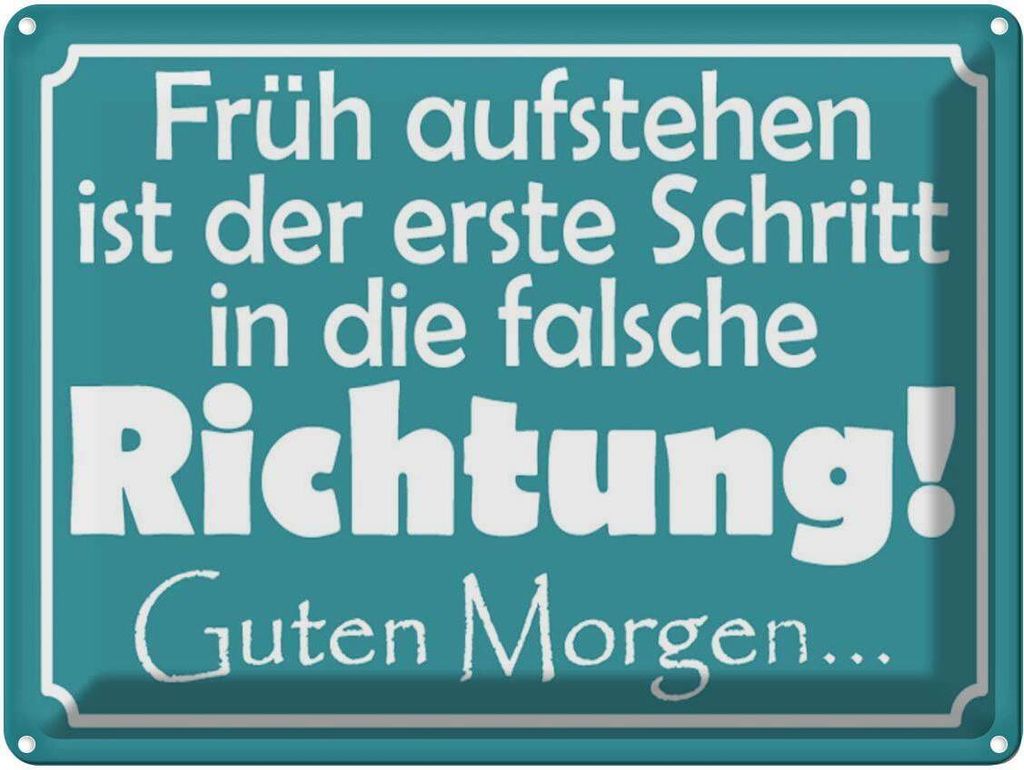 vianmo Blechschild 30x40 cm Früh aufstehen erste Schritt Spruch Zitat