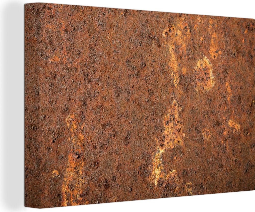 OneMillionCanvasses - Leinwandbilder - 140x90 cm, Braun - Orange - Abstrakt - Vintage - Rost - Muster, Wandbilder Kunstdruck Wanddekoration - Fot...