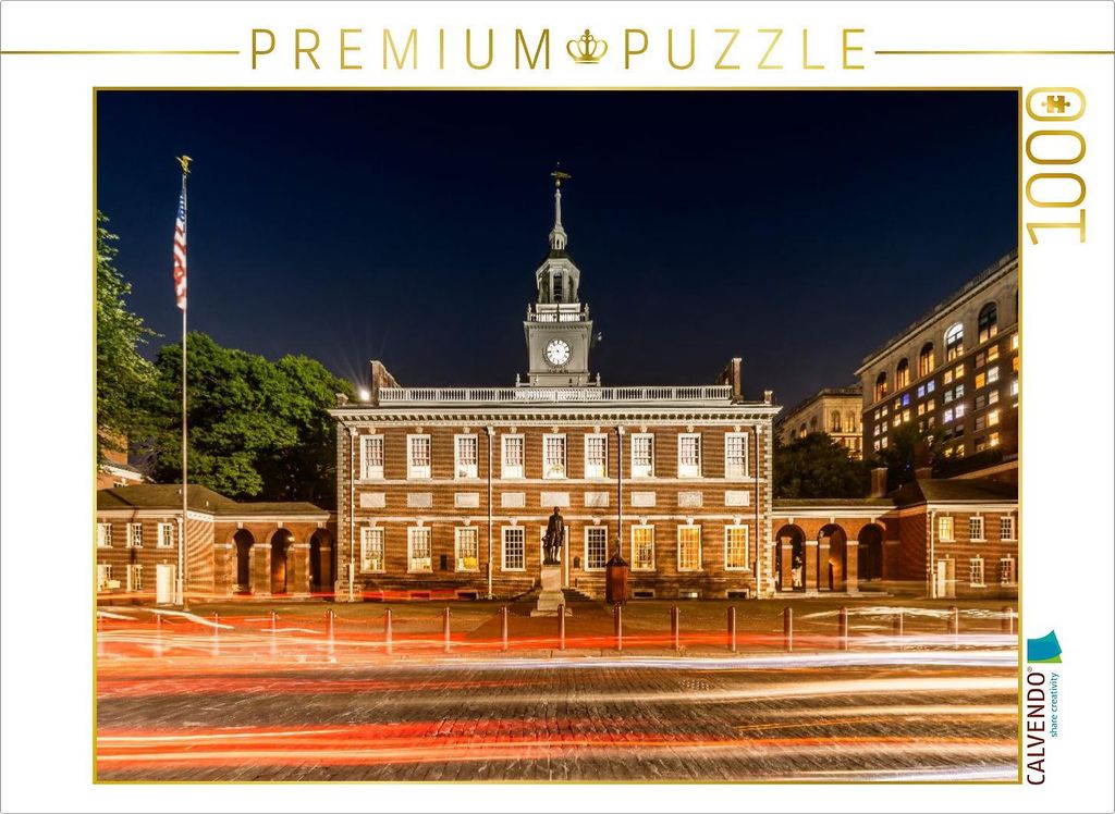 CALVENDO Puzzle Historische Independence Hall in Philadelphia | 1000 Teile Lege-Größe 64x48cm Foto-Puzzle für glückliche Stunden