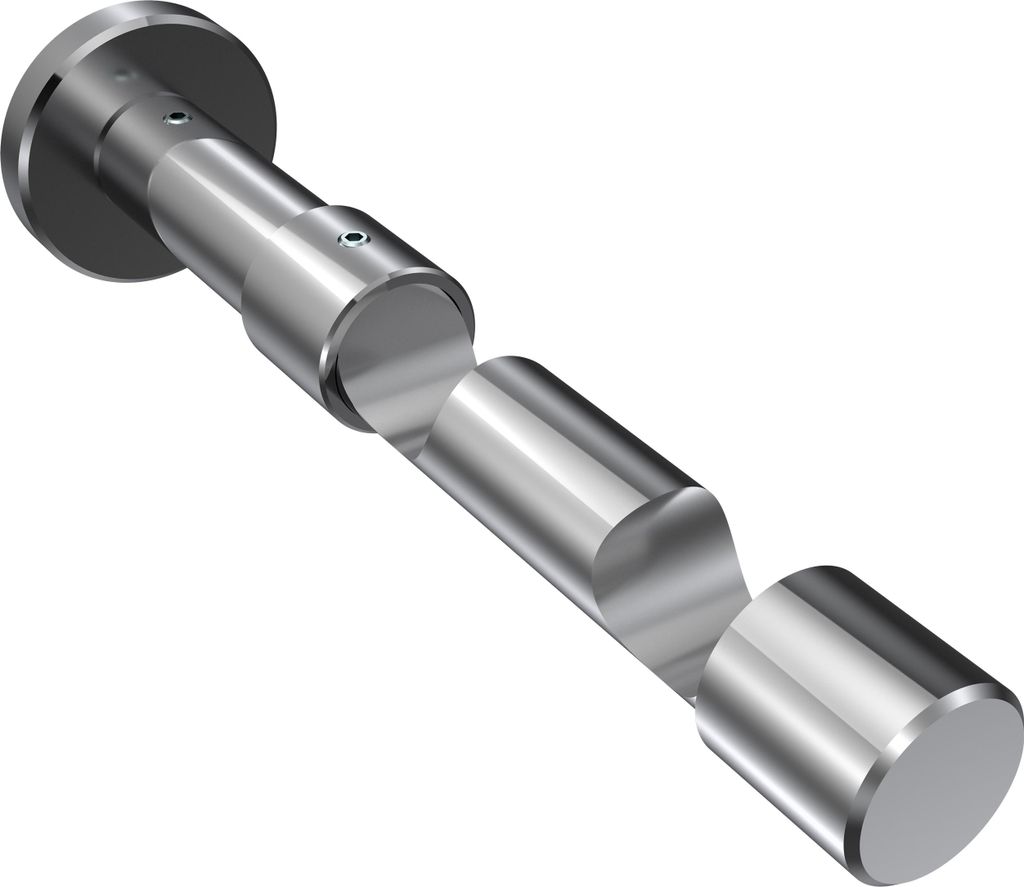 Interdeco Träger mit Abstand 8/13 cm / Wandhalterung für Gardinenstangen 20 mm Ø, 2-läufig Chrom, Typ Prestige