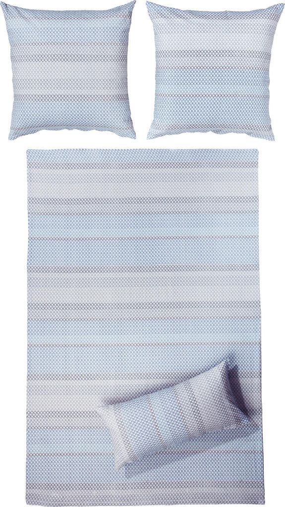 Erwin Müller Bettwäsche hellblau-natur 1x 200x200 cm + 2x 80x80 cm