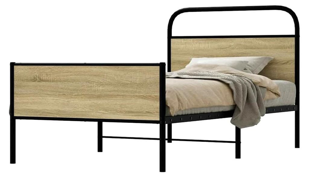 Bettgestell 100x200 cm Sonoma Eiche Holzwerkstoffe
