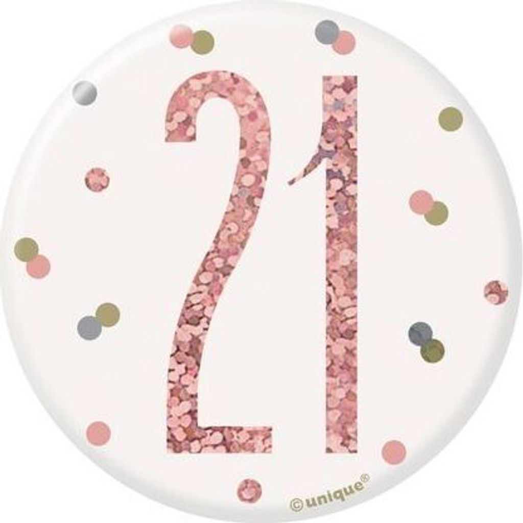 Roségoldener Anstecker '21' mit Aufsteller, ca. 7 cm Produktbild 