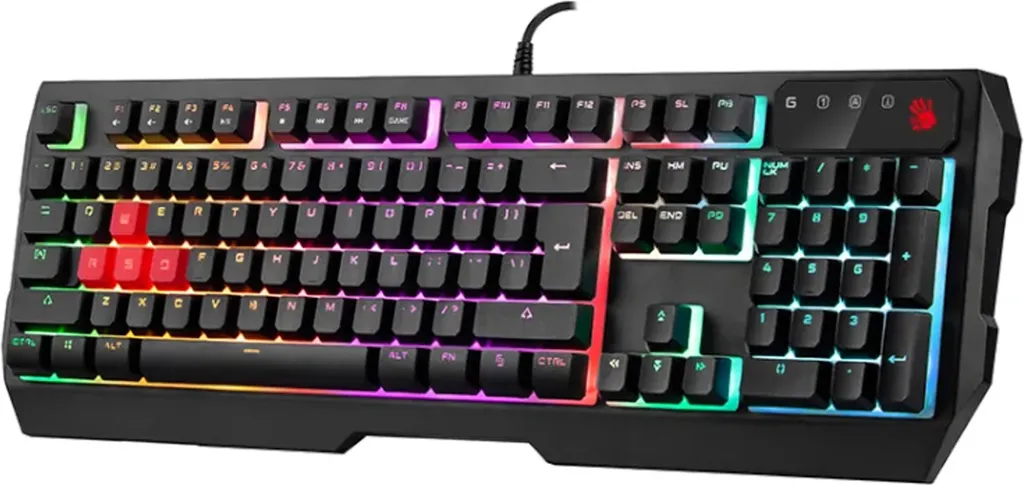 Clavier gaming pour FPS et MOBA Bloody B140N noir avec éclairage LED Neon