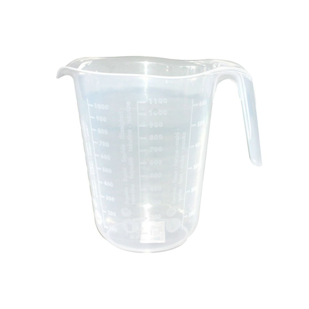 Messbecher Kunststoff, weiß, 1/2 Liter Skala, Inhalt: 5,00 Liter