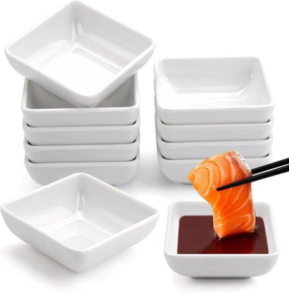 10 Stück kleine weiße Plastikschälchen 7,5x7,5x3 cm, Produktbild 