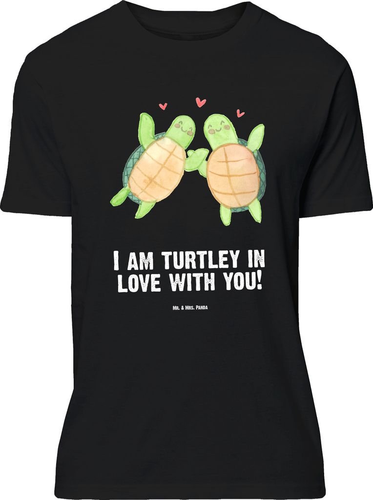 Mr. & Mrs. Panda Größe L T-Shirt Schildkröten Paar - Schwarz - Geschenk, Valentinstag, mit Spruch, Jahrestag, Freundin, Shirt, für, Tshirt, Par...