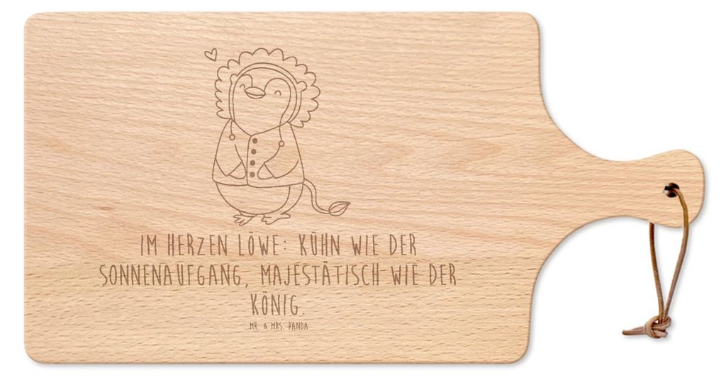 Mr. & Mrs. Panda Schneidebrett Löwe Astrologie - Transparent - Geschenk, brett holz, Frühstücksbrettchen, Tierkreiszeichen, Sternzeichen, schnei...