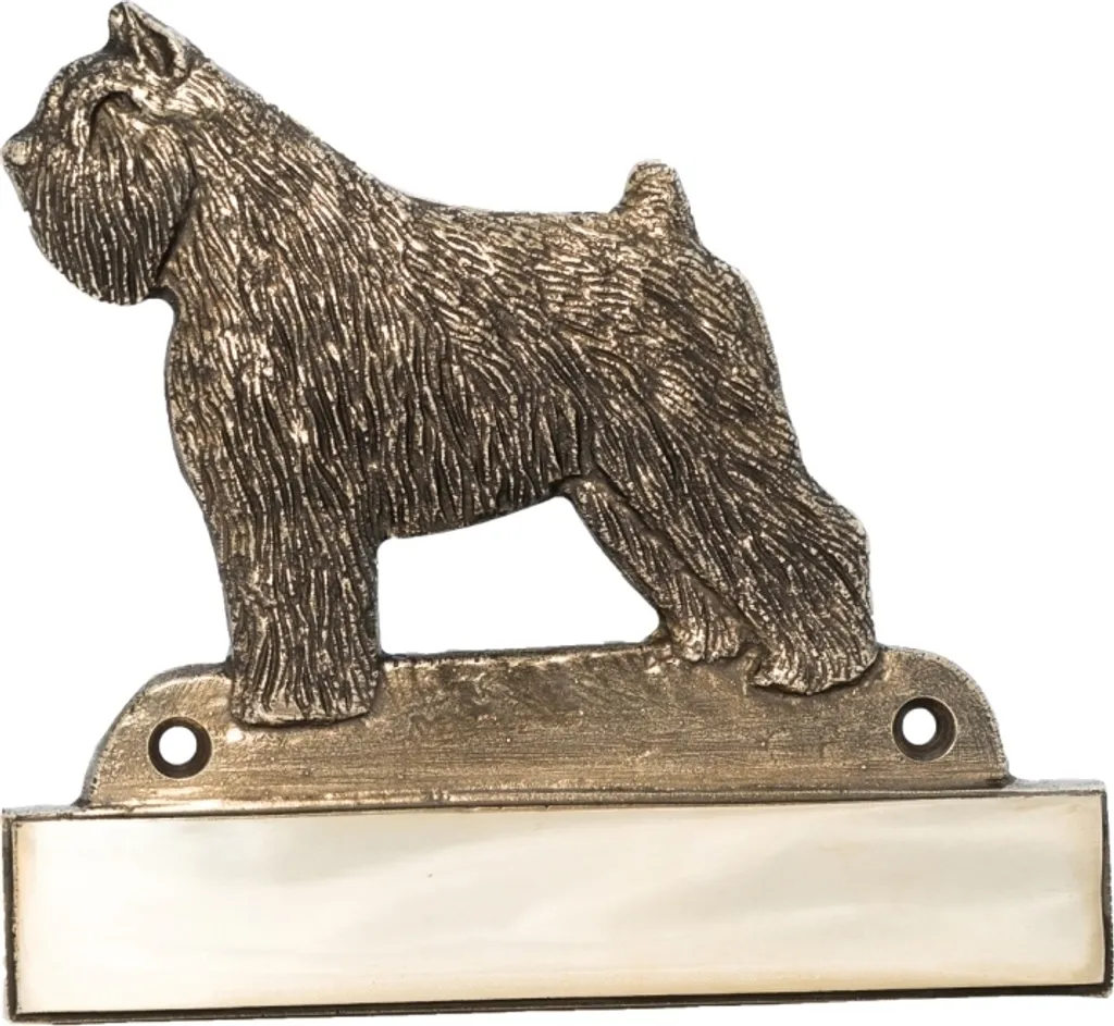 Plaque d'adresse personnalisée Bouvier des Flandres Art-Dog en laiton