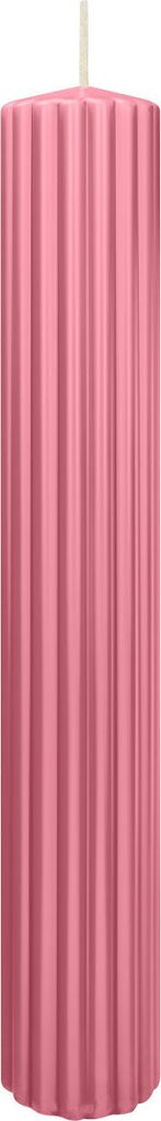 Rillen Kerzen Rosa 300 x Ø 45 mm, 4 Stück