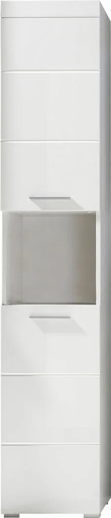 Meuble Haut de Salle de Bain Blanc Brillant avec Rangement Multi-niveaux
