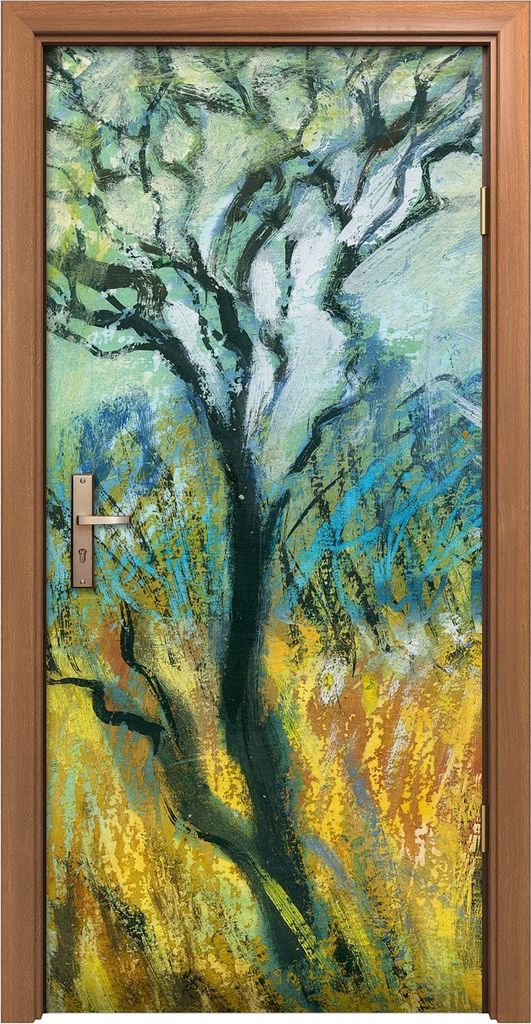 Türposter 90x200 cm Türaufkleber Türtapete Türfolie Klebefolie Tiere Holzkante mit fliegenden Vögeln