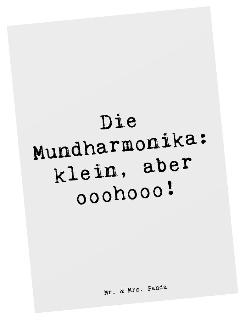 Mr. & Mrs. Panda Postkarte Spruch Mundharmonika Ohooo - Produktbild 