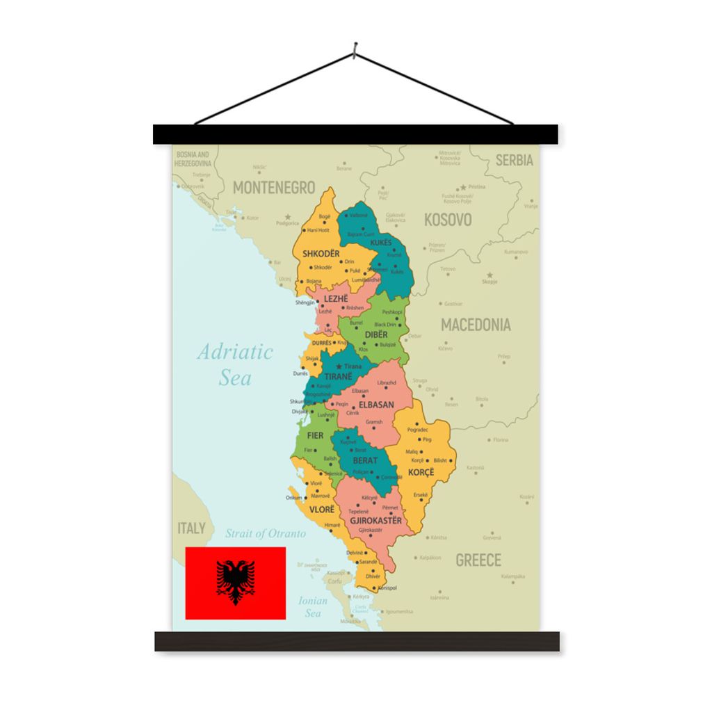 MuchoWow® Textilposter Alte Landkarte von Albanien 40x53 cm Produktbild 
