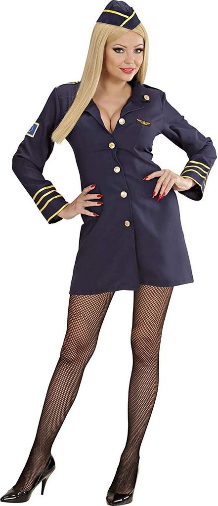 Stewardess Kostüm Flugbegleiterin Pilotin - Chefin der Lüfte L - 42/44