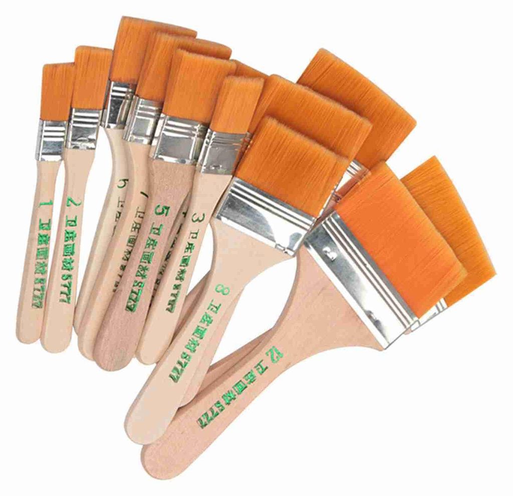 12pcs / Set flache Nylon Haar hölzerne Stifthalter Produktbild 