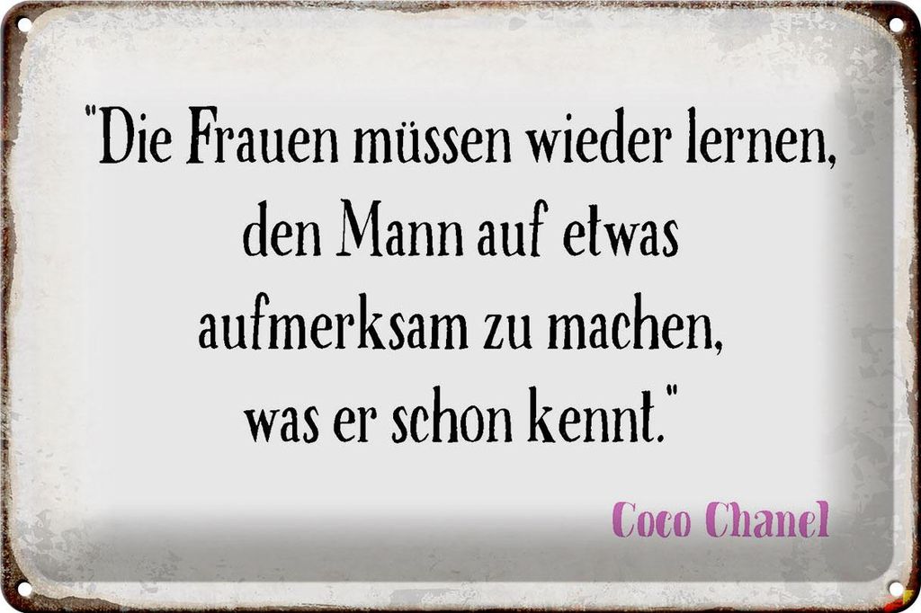 Blechschild Spruch 30x20cm Frauen müssen nicht lernen Mann